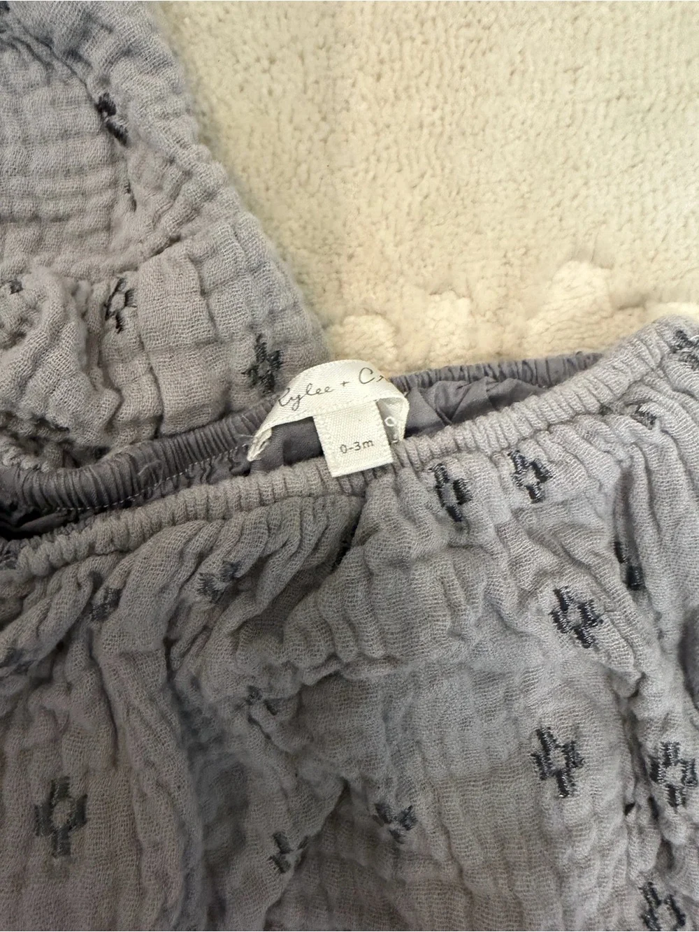 Rylee + Cru Dusty Blue Ruffle Diaper Cover Set